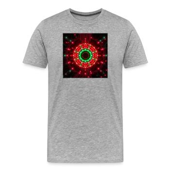 Neon Mandala Tech Zentrum - Männer Premium Bio T-Shirt - Grau meliert - Vorne - Damien (186cm)
