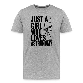 Astronomy Lover Quote Design - Men's Premium Organic T-Shirt - heather grey - Front - Damien (186cm)