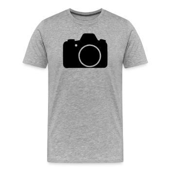 Kamera - Männer Premium Bio T-Shirt - Grau meliert - Vorne - Damien (186cm)