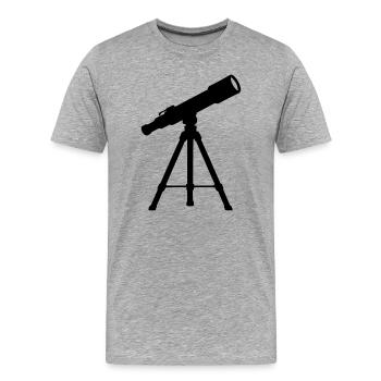 Teleskop auf Stativ – Sternennacht - Männer Premium Bio T-Shirt - Grau meliert - Vorne - Damien (186cm)