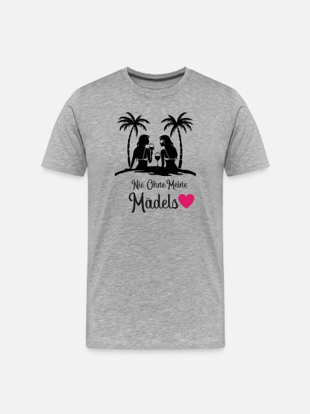 Never without my girls' heart - Men's Premium Organic T-Shirt - heather grey