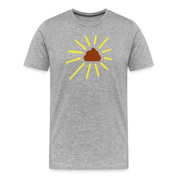 Kacke scheint - Männer Premium Bio T-Shirt - Grau meliert - Vorne - Damien (186cm)