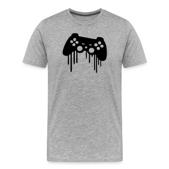 Gaming Controller - Men's Premium Organic T-Shirt - heather grey - Front - Damien (186cm)