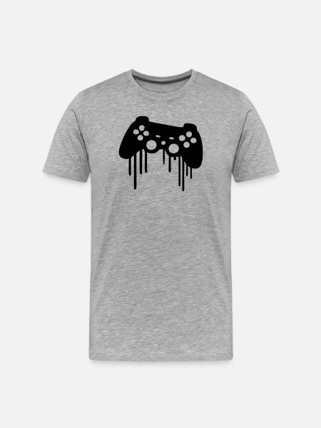 Gaming Controller - Men's Premium Organic T-Shirt - heather grey