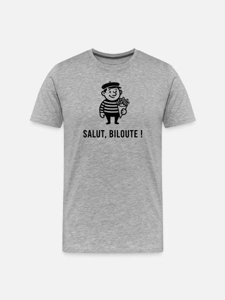 Hallo biloute - Männer Premium Bio T-Shirt - Grau meliert