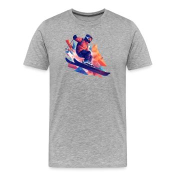 Sky Sports en hiver en tendance actuelle - T-shirt bio Premium Homme - gris chiné - Devant - Damien (186cm)