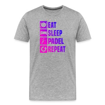 Padel Liebe zum Anziehen - Männer Premium Bio T-Shirt - Grau meliert - Vorne - Damien (186cm)