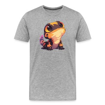 Salamandre de feu Salamandre - T-shirt bio Premium Homme - gris chiné - Devant - Damien (186cm)