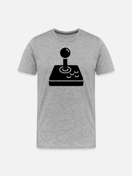 Retro Joystick Arcade Icon - Men's Premium Organic T-Shirt - heather grey