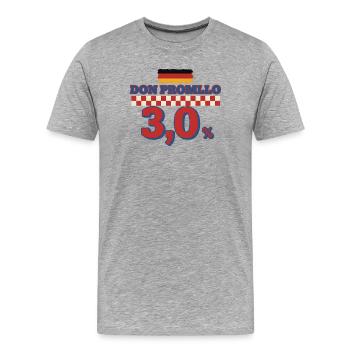 Don Promillo 30 Prozent Retro Malle  - Männer Premium Bio T-Shirt - Grau meliert - Vorne - Damien (186cm)