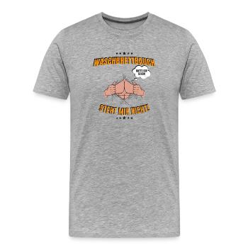 T-shirt en abdos à laver - T-shirt bio Premium Homme - gris chiné - Devant - Damien (186cm)