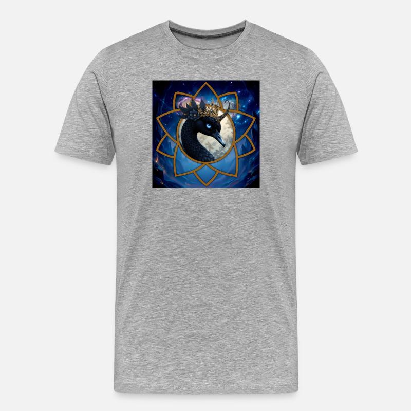Himmlischer Quetzal mit Krone - Männer Premium Bio T-Shirt - Grau meliert