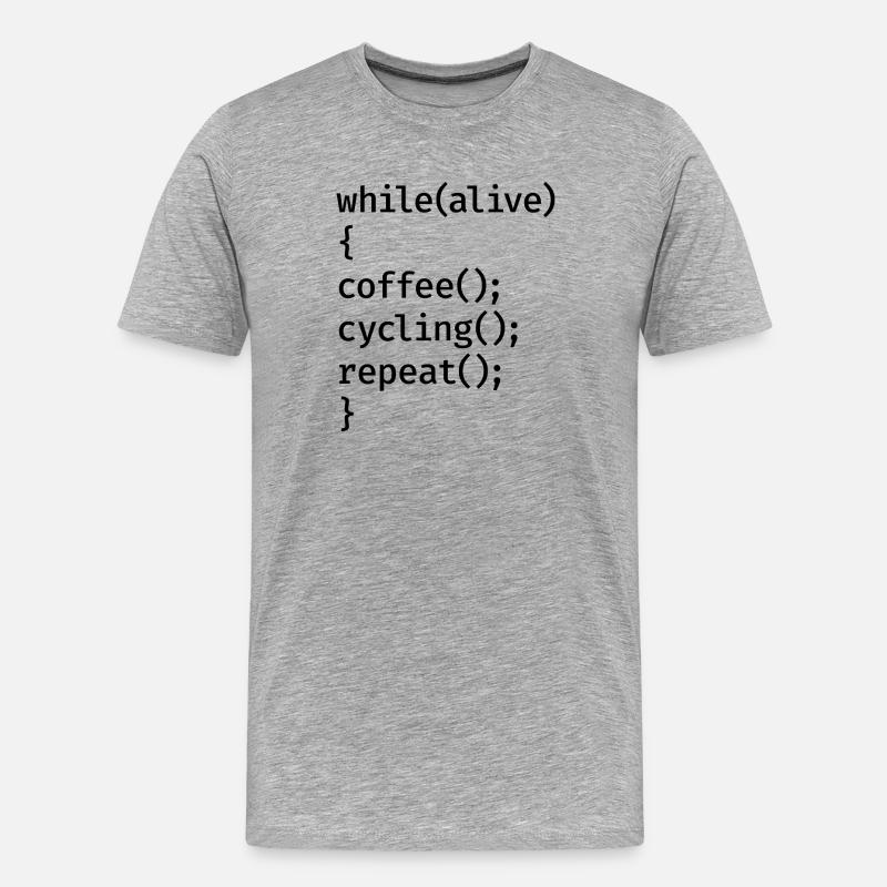 Coding Cycling - Männer Premium Bio T-Shirt - Grau meliert