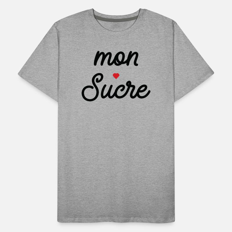 Mon cœur Noir Script T-shirt bio Premium Homme