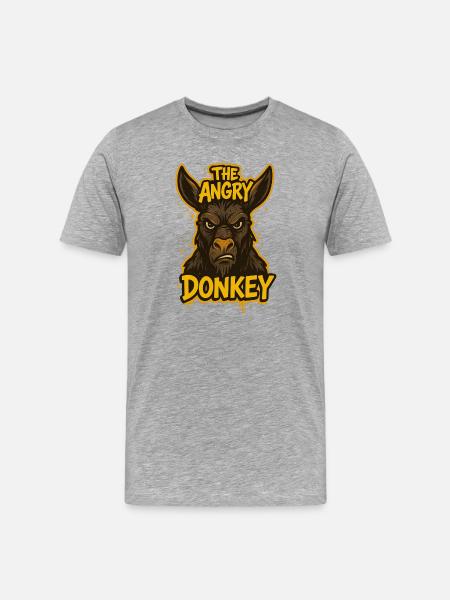 Der wütende Esel - Männer Premium Bio T-Shirt - Grau meliert