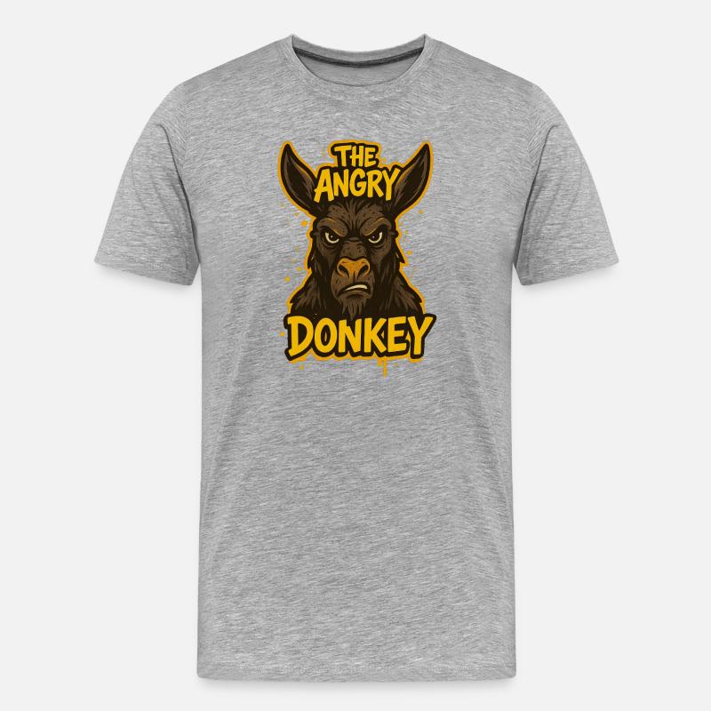 Der wütende Esel - Männer Premium Bio T-Shirt - Grau meliert