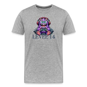 Gaming monsters while gaming - Men's Premium Organic T-Shirt - heather grey - Front - Damien (186cm)