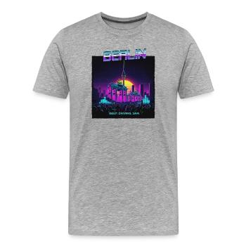 Berlin Retro Electro - T-shirt bio Premium Homme - gris chiné - Devant - Damien (186cm)