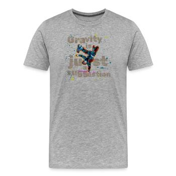 T-shirt de combat B-Boy de style Breakdance Street - T-shirt bio Premium Homme - gris chiné - Devant - Damien (186cm)