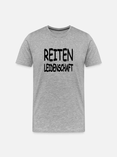 Reiten - Männer Premium Bio T-Shirt - Grau meliert