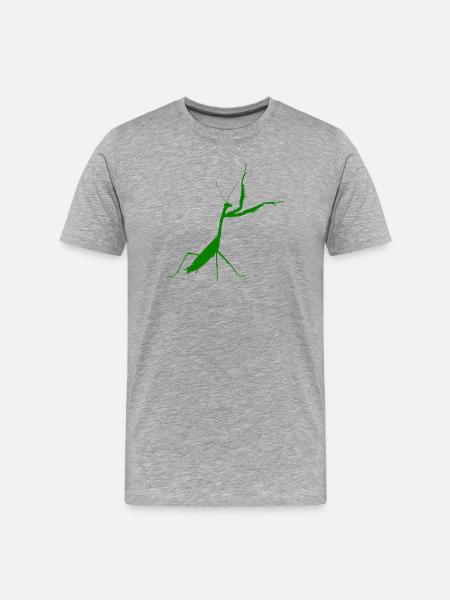Praying mantis green - Men's Premium Organic T-Shirt - heather grey