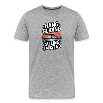 Drachenflieger Hängegleiter Luftsport Enthusiasten - Männer Premium Bio T-Shirt - Grau meliert - Vorne - Damien (186cm)