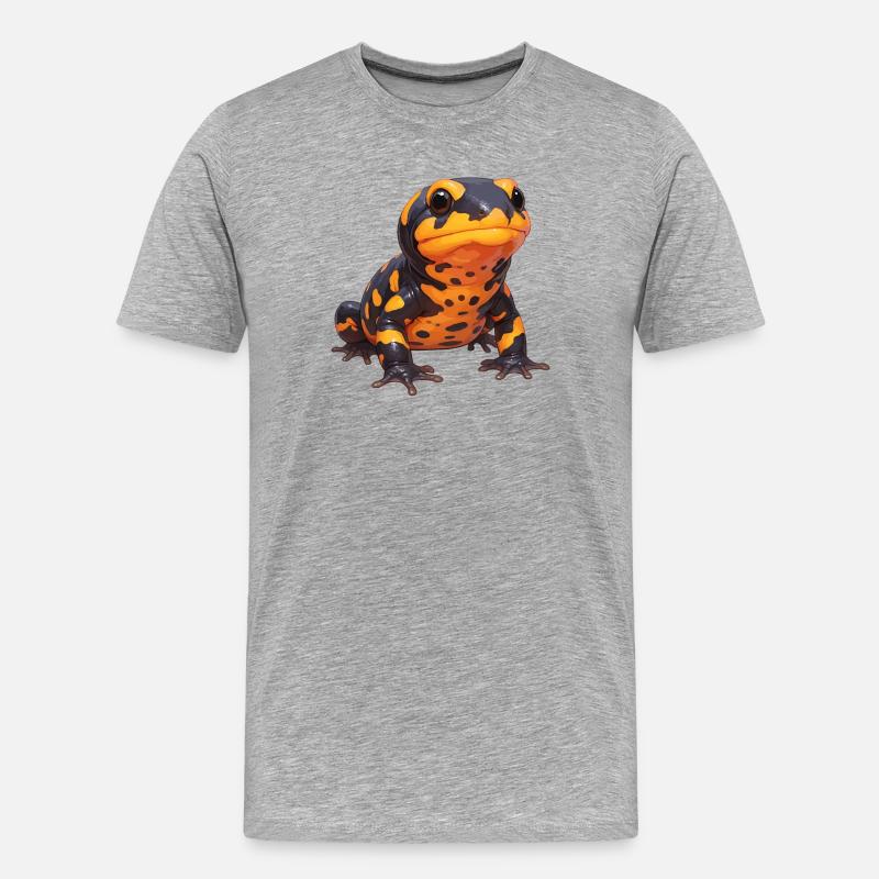 Feuersalamander Salamander - Männer Premium Bio T-Shirt - Grau meliert