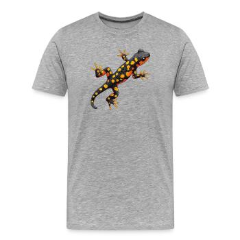 Salamandre de feu Salamandre - T-shirt bio Premium Homme - gris chiné - Devant - Damien (186cm)