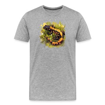 Salamandre de feu Salamandre - T-shirt bio Premium Homme - gris chiné - Devant - Damien (186cm)