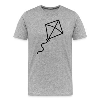 Kite - Men's Premium Organic T-Shirt - heather grey - Front - Damien (186cm)