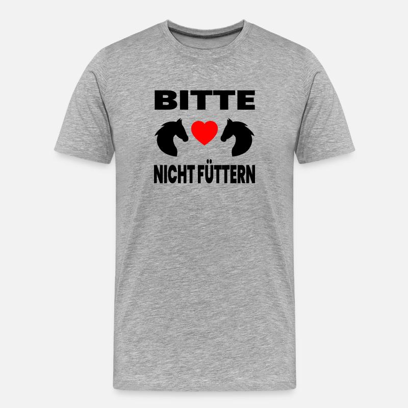 Pferde - Männer Premium Bio T-Shirt - Grau meliert