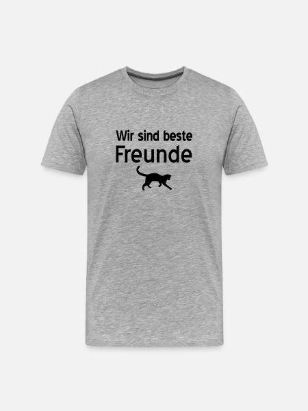 félin - T-shirt bio Premium Homme - gris chiné