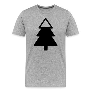 Silhouette de la forêt de sapins - T-shirt bio Premium Homme - gris chiné - Devant - Damien (186cm)