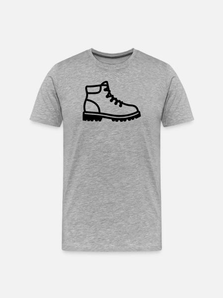 Hiking Boots Shoe Profile - Men's Premium Organic T-Shirt - heather grey