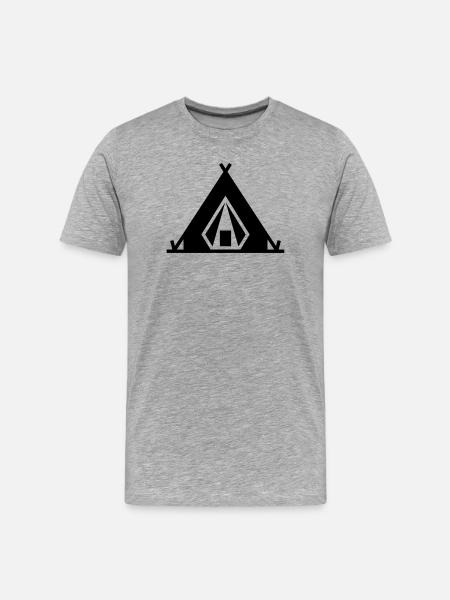 Camping Tent Outdoor Icon - Men's Premium Organic T-Shirt - heather grey