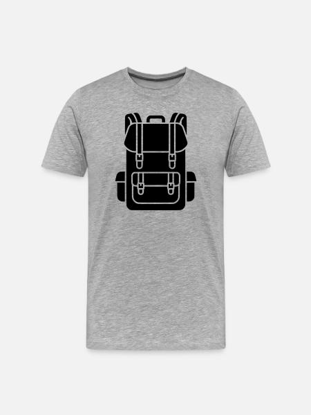 Hiking Backpack Trekking Gear - Men's Premium Organic T-Shirt - heather grey