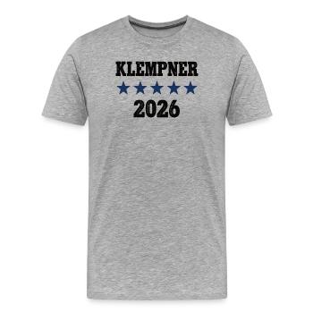 Formation de plombier Profession de plomberie Apprentissage de plomberie - T-shirt bio Premium Homme - gris chiné - Devant - Damien (186cm)