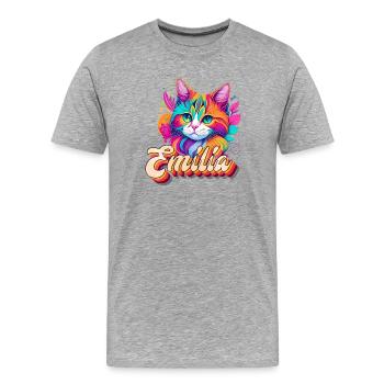 Emilia, Mädchenname, Lieblingsname - Männer Premium Bio T-Shirt - Grau meliert - Vorne - Damien (186cm)