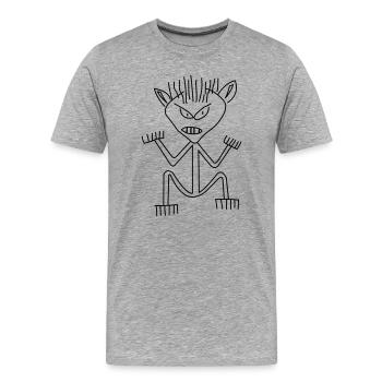Schlechter Tag - Männer Premium Bio T-Shirt - Grau meliert - Vorne - Damien (186cm)