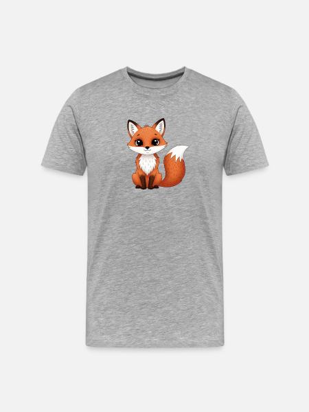 Cute fox in cartoon style - Men's Premium Organic T-Shirt - heather grey