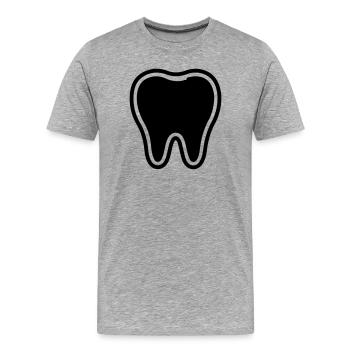 Tooth Symbol - Men's Premium Organic T-Shirt - heather grey - Front - Damien (186cm)