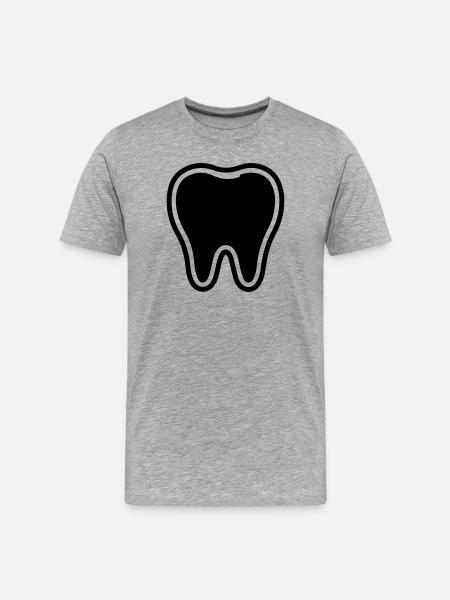 Tooth Symbol - Men's Premium Organic T-Shirt - heather grey