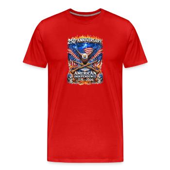 250th American Independence Eagle - Men's Premium Organic T-Shirt - red - Front - Damien (186cm)