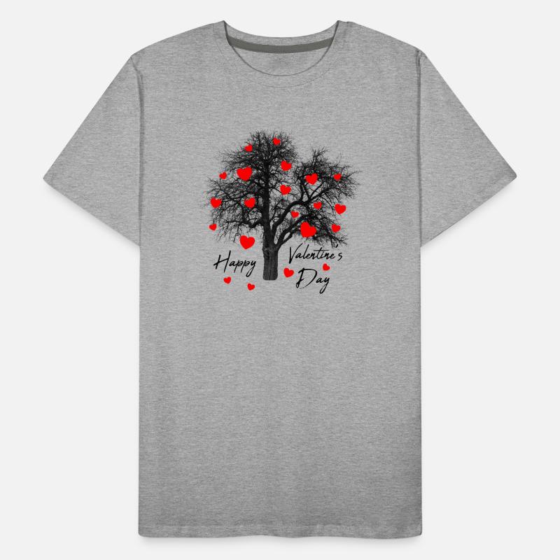 Rote Herzchen Baum mit Herzen Valentinstag Liebe Männer Premium Bio T-Shirt