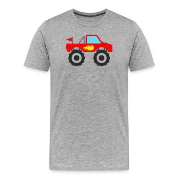 Monstertruck - Männer Premium Bio T-Shirt - Grau meliert - Vorne - Damien (186cm)