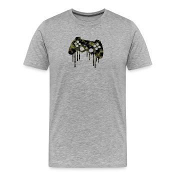 Gamer  - Männer Premium Bio T-Shirt - Grau meliert - Vorne - Damien (186cm)