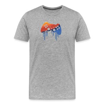 Gamer Retro - T-shirt bio Premium Homme - gris chiné - Devant - Damien (186cm)