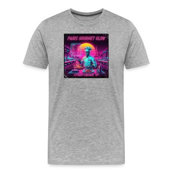 Paris Retro Gourmet - T-shirt bio Premium Homme - gris chiné - Devant - Damien (186cm)