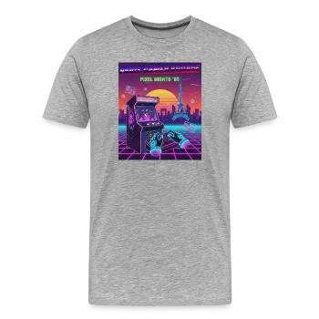 Paris Cyber Gamer - Men's Premium Organic T-Shirt - heather grey - Front - Damien (186cm)