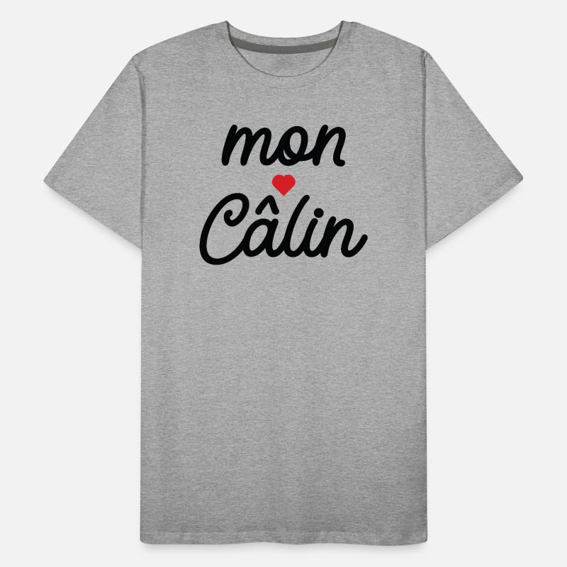 Mon Calin Script Rouge Cœur T-shirt bio Premium Homme
